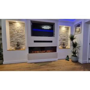 Belfry Heating 3D Panoramic 3 Sided Glass Electric Fire 46.2 H x 152.6 W x 19.0 D cm
