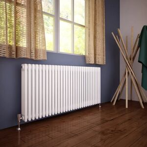 Belfry Heating Skyla Horizontal Traditional Column Radiator gray/white 60.0 H x 140.0 W x 10.0 D cm