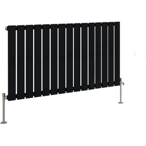 Belfry Heating Adah Horizontal Single Flat Panel Radiator black 60.0 H x 102.0 W x 5.2 D cm