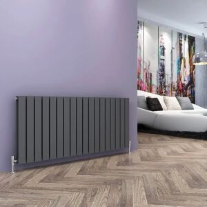 Belfry Heating Tanya Horizontal Flat Panel Radiator gray 60.0 H x 136.0 W x 6.1 D cm