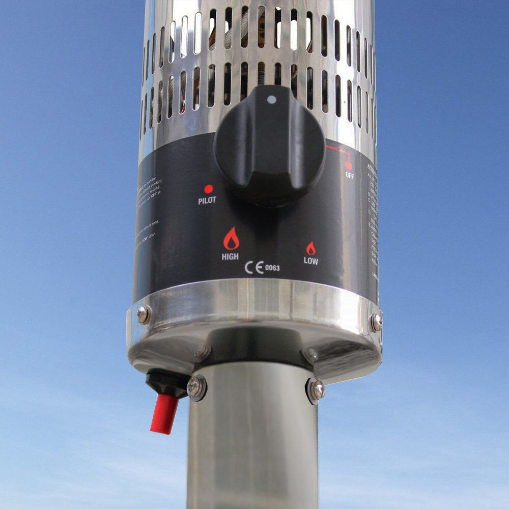 Belfry Heating Cabrera Propane Patio Heater Chrome 225cm H X 81.5cm W X 82cm D