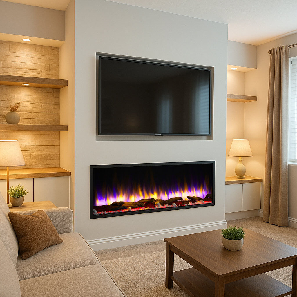 Castleton Fires & Fireplaces 120cm W Electric Fireplace Insert Black 43cm H X 120cm W X 18.5cm D