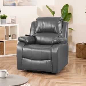 Ophelia & Co. Langley Dual Motor Electric Rise And Recliner Chair With Massage And Heat - Cream gray 96.0 H x 86.0 W x 93.0 D cm