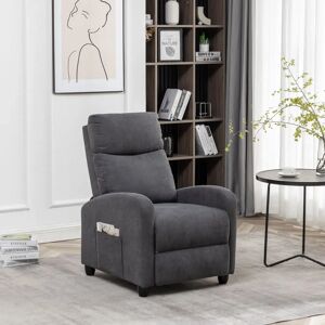 Ophelia & Co. Pushback Velvet Massage Reclining gray 98.0 H x 68.0 W x 91.0 D cm