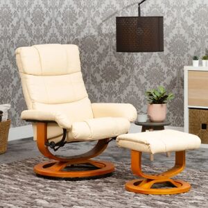 Global Furniture Direct Faux Leather Manual Swivel Recliner with Ottoman brown 98.0 H x 72.0 W x 84.0 D cm