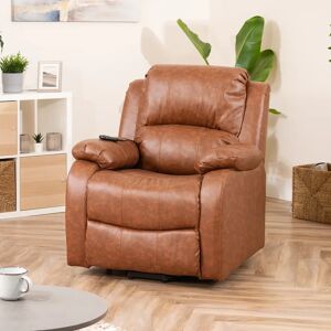 Ophelia & Co. Langley Dual Motor Electric Rise And Recliner Chair With Massage And Heat - Cream brown 96.0 H x 86.0 W x 93.0 D cm