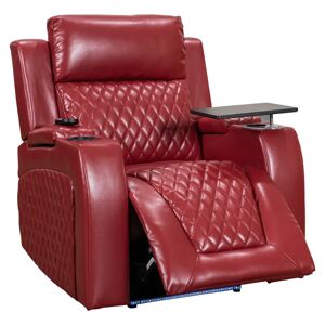 Ivy Bronx Chananya Home Theater Recliner with Massager red 105.0 H x 90.0 W x 76.0 D cm