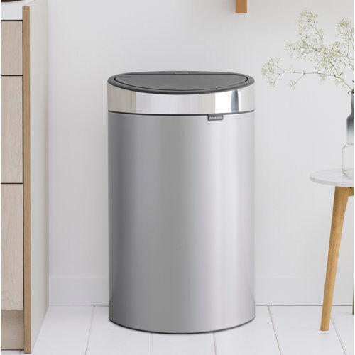Brabantia 40 Litre Touch Top Rubbish Bin Brabantia Colour: Metallic Grey/Brilliant Steel  - Size: 68cm H X 54cm W X 31cm D Brabantia 40 Litre Touch Top Rubbish Bin Brabantia Colour: Metallic Grey/Brilliant Steel  - Size: 68cm H X 54cm W X 31cm D