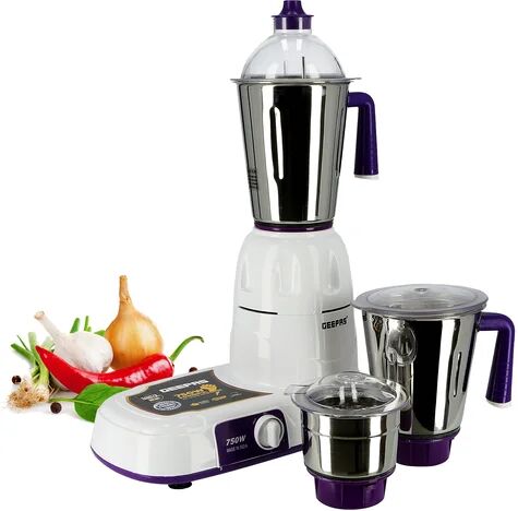 Geepas 3-In-1 Mixer Grinder with Stainless Steel Jar & Blade Geepas  - Size: 40cm H X 38cm W X 33cm D Geepas 3-In-1 Mixer Grinder with Stainless Steel Jar & Blade Geepas  - Size: 40cm H X 38cm W X 33cm D