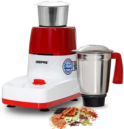 Geepas 2-In-1 Dry & Wet Indian Mixer Grinder with Stainless Steel Jar & Blade Geepas  - Size: 36cm H X 30cm W X 30cm D Geepas 2-In-1 Dry & Wet Indian Mixer Grinder with Stainless Steel Jar & Blade Geepas  - Size: 36cm H X 30cm W X 30cm D