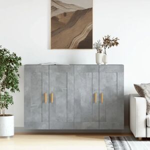 17 Stories Wall Mounted Cabinets 2 Pcs Engineered Wood_4 gray 90.0 H x 69.5 W x 34.0 D cm