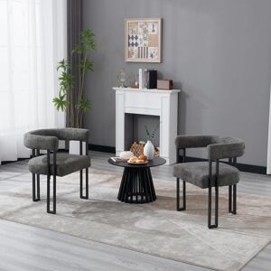 Brayden Studio 2 * Dining Room Chair, Armrest Chair, Kitchen Chair, Dining Chair, Modern, Comfortable Armchair With Armrests, Design Chair For Dining Room, Living Ro Grey 72cm H X 57cm W X 51.5cm D