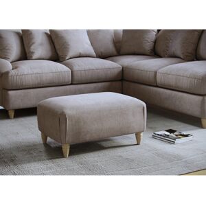 Rosalind Wheeler Eluster Upholstered Footstool Beige 55cm H X 72cm W X 54cm D