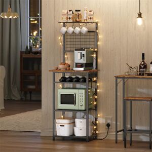 Borough Wharf 41 cm Iron Corner Baker's Rack with Microwave Compatibility Brown 135cm H X 41cm W X 30cm D