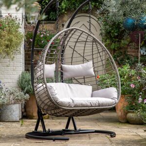 Bloomsbury Market Hammondsport Double Egg Chair with Stand Grey 202cm H X 135cm W X 110cm L