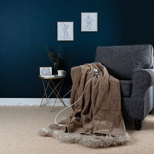 Slumberdown Elegantly Warm Heated Throw – Large Electric Blanket for Beds, Sofas & Settees, Soft Fleece with 10 Heat Settings & Adjustable Timer – Cos Mole 160cm W X 130cm L