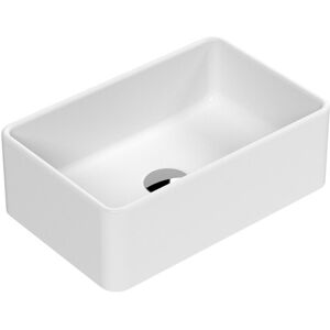 Nuie Luxe Vessels Vitreous China Rectangular Countertop Basin Bathroom Sink Matte White 365mm L X 235mm W X 120mm H