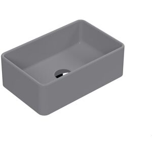 Nuie Luxe Vessels Vitreous China Rectangular Countertop Basin Bathroom Sink Matte Grey 365mm L X 235mm W X 120mm H