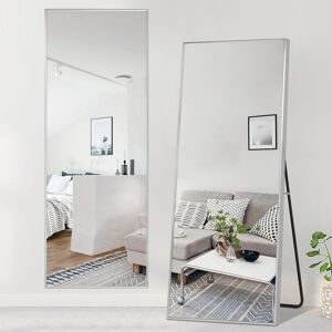 Fairmont Park Full Length Standing Mirror, Modern Minimalist Style Floor Mirror Classical Metal Frame For Bedroom,Living Room Silver 163cm H x 54cm W