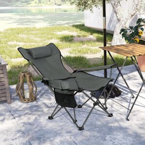 Dakota Fields Mineo Reclining Camping Chair Grey 68cm H X 83cm W X 101cm D