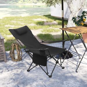 Dakota Fields Mineo Reclining Camping Chair Black 68cm H X 83cm W X 101cm D