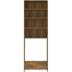 Ebern Designs Awaiz 64Cm W x 190Cm H x 24Cm D Solid Wood Over The Toilet Smoked Oak 190cm H X 64cm W X 24cm D