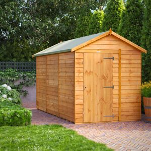 Powersheds 12 x 6ft Timber Overlap Windowless Apex Garden Shed Brown 191.4cm W X 384.2cm D X 228.8cm H