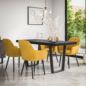 Fairmont Park Ahlina 4 - Person Dining Set Black/Black/Mustard 4