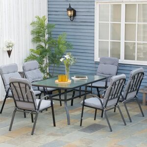 Latitude Run Lohrengel Rectangular 7 - Piece 6 - Person 152.5Cm L Outdoor Table Set Clear 6