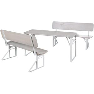 roba Outdoor Fsc Kids 3 Piece And Chair Set Grey/Brown/Blue 52cm H X 108cm L X 109cm D