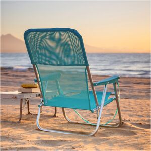 Dakota Fields Folding Beach Chair Turquoise 71cm H X 40cm W X 54cm D