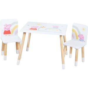 roba Peppa Pig Kids 3 Piece Rectangular Play Or Activity Table and Chair Set 49cm H X 50cm L X 50cm D