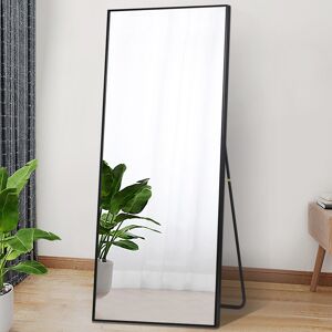 Fairmont Park Full Length Standing Mirror, Modern Minimalist Style Floor Mirror Classical Metal Frame For Bedroom,Living Room Black 150cm H x 50cm W