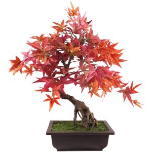 The Seasonal Aisle 50cm Artificial Red Maple Bonsai Tree Red 50cm H X 55cm W X 30cm D