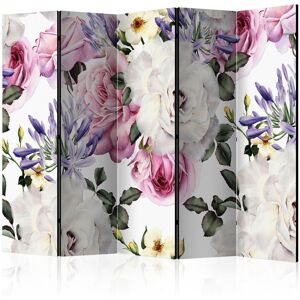 East Urban Home 225cm W x 172cm H 5 - Panel Acoustic Room Divider Folding Room Divider White;Green;Pink 172cm H X 225cm W X 3cm D East Urban Home 225cm W x 172cm H 5 - Panel Acoustic Room Divider Folding Room Divider White;Green;Pink 172cm H X 225cm W X 3cm D