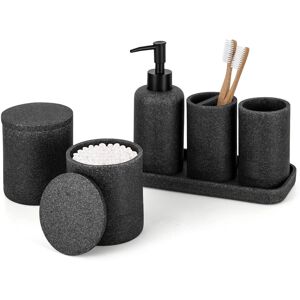 Ebern Designs Rodivel Bathroom Accessory Set Black 42.67cm H X 16.26cm W X 16.26cm D Ebern Designs Rodivel Bathroom Accessory Set Black 42.67cm H X 16.26cm W X 16.26cm D