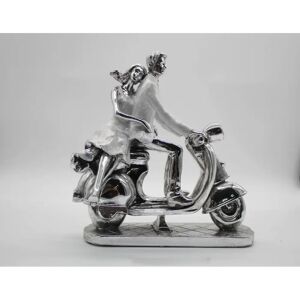 Rosalind Wheeler Decherd Couple on Motorbike Figurine gray 26.5 H x 69.0 W x 16.0 D cm