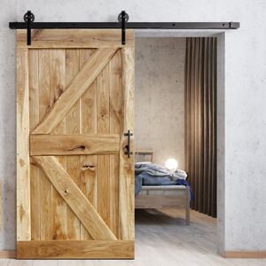 Union Rustic Virpi Solid Oak Barn Doors Natural Wood Oiled 220cm H x 100cm W x 4cm D Union Rustic Virpi Solid Oak Barn Doors Natural Wood Oiled 220cm H x 100cm W x 4cm D