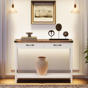 Brambly Cottage 110cm Console Table Brown/White 78.74cm H X 110cm W X 30.5cm D Brambly Cottage 110cm Console Table Brown/White 78.74cm H X 110cm W X 30.5cm D