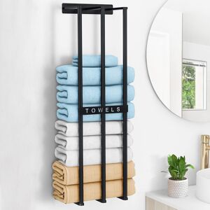 Ebern Designs Maighread Wall Mounted Towel Rack Black 75cm H X 12.7cm L Ebern Designs Maighread Wall Mounted Towel Rack Black 75cm H X 12.7cm L