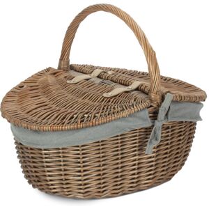 Brambly Cottage Small Wicker Picnic Basket with Lining Antique Wash/Grey Lining 19cm H x 35cm W x 42cm D Brambly Cottage Small Wicker Picnic Basket with Lining Antique Wash/Grey Lining 19cm H x 35cm W x 42cm D