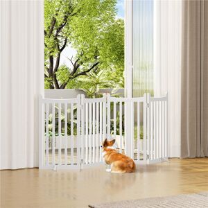 Yaheetech Free Standing Gate White 90.5cm H X 50cm W X 2cm D Yaheetech Free Standing Gate White 90.5cm H X 50cm W X 2cm D