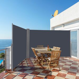 Symple Stuff Outdoor Patio Retractable Side Screen Double-sided Waterproof Sun Shade Wind Screen Privacy Divider Grey 160cm H X 600cm W Symple Stuff Outdoor Patio Retractable Side Screen Double-sided Waterproof Sun Shade Wind Screen Privacy Divider Grey 160cm H X 600cm W