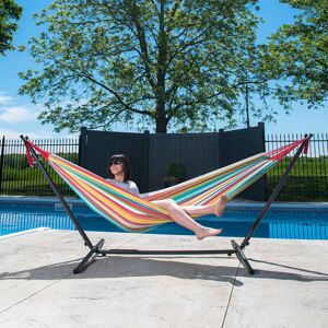 Blue Elephant Double Classic Hammock with Stand Red/Yellow/Green/Black 104cm H X 109cm W X 280cm L Blue Elephant Double Classic Hammock with Stand Red/Yellow/Green/Black 104cm H X 109cm W X 280cm L