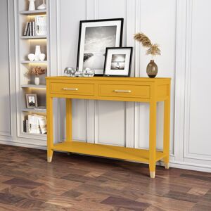 Rosdorf Park Ossian 105Cm Console Table Mustard 80cm H X 105cm W X 35cm D Rosdorf Park Ossian 105Cm Console Table Mustard 80cm H X 105cm W X 35cm D