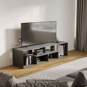 17 Stories Sester Abstract Large Double Coffee Table With Storage Shelves TV Stand 160cm Grey/Black 15.83cm H X 62.99cm W X 15.75cm D 17 Stories Sester Abstract Large Double Coffee Table With Storage Shelves TV Stand 160cm Grey/Black 15.83cm H X 62.99cm W X 15.75cm D