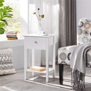 Yaheetech 1 Drawer Bedside Table White 61cm H X 40cm W X 30cm D Yaheetech 1 Drawer Bedside Table White 61cm H X 40cm W X 30cm D