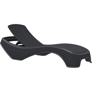 Dakota Fields Ingifrith Reclining Sun Lounger with Cushion Black 45cm H X 70cm W X 200cm L Dakota Fields Ingifrith Reclining Sun Lounger with Cushion Black 45cm H X 70cm W X 200cm L