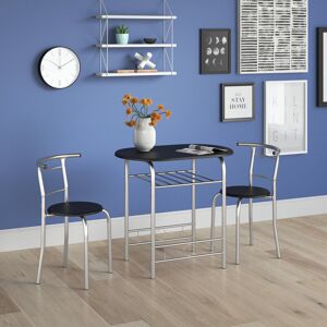 Zipcode Design Elam Compact 2-Person Dining Set W80.5 x D53cm Black 2 Zipcode Design Elam Compact 2-Person Dining Set W80.5 x D53cm Black 2