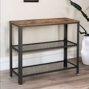 Borough Wharf Angellea 101.5cm 3 Tier Console Table For Hallway Rustic Brown Brown 74cm H X 101.5cm W X 35cm D Borough Wharf Angellea 101.5cm 3 Tier Console Table For Hallway Rustic Brown Brown 74cm H X 101.5cm W X 35cm D